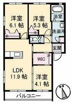 グランマスト１　Ａ棟 202 ｜ 香川県高松市林町（賃貸アパート3LDK・2階・64.10㎡） その2