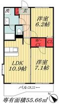 千葉県市川市塩焼１丁目（賃貸マンション2LDK・1階・55.66㎡） その2