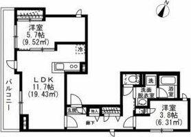 ＭＥＲＧＥ 301 ｜ 東京都練馬区石神井町４丁目（賃貸マンション2LDK・3階・58.22㎡） その2