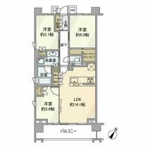 グランドメゾン鷺沼コート 601 ｜ 神奈川県川崎市宮前区土橋２丁目（賃貸マンション3LDK・6階・70.24㎡） その2