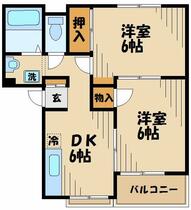 麗風荘 301 ｜ 東京都多摩市東寺方（賃貸アパート2DK・3階・44.24㎡） その2