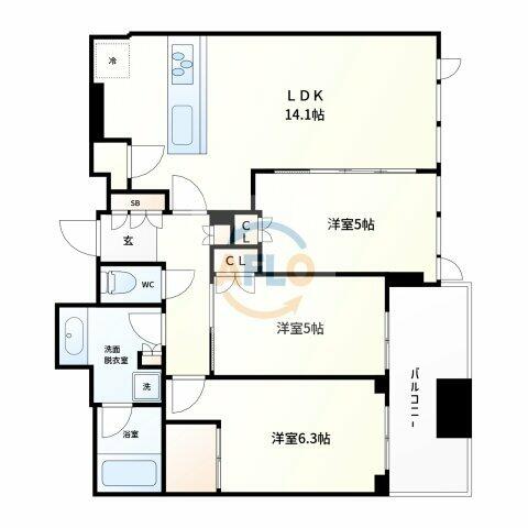 シティタワー大阪本町_間取り_0