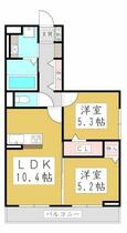 安行藤八Ｄ－ｒｏｏｍⅡ 201 ｜ 埼玉県川口市大字安行藤八（賃貸アパート2LDK・2階・52.85㎡） その2