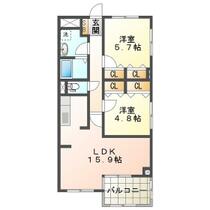 クオーレトラストⅠ 302 ｜ 三重県四日市市ときわ４丁目（賃貸マンション2LDK・3階・61.77㎡） その2