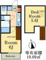 千葉県松戸市北松戸３丁目（賃貸アパート1K・2階・19.09㎡） その2