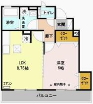 フィーユⅠ  ｜ 東京都葛飾区高砂３丁目（賃貸アパート1LDK・1階・37.23㎡） その2