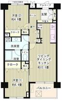 パーシモンヒルズ  ｜ 東京都目黒区柿の木坂１丁目（賃貸マンション2LDK・4階・57.67㎡） その2