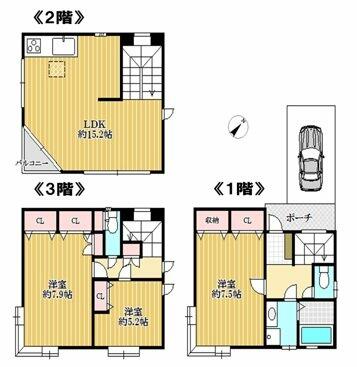 高輪戸建｜東京都港区高輪２丁目(賃貸一戸建3LDK・--・91.62㎡)の写真 その2