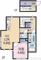 東京都中野区野方２丁目（賃貸アパート1LDK・2階・45.22㎡） その13