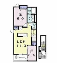 神奈川県横浜市港北区新吉田町（賃貸アパート2LDK・2階・49.21㎡） その2