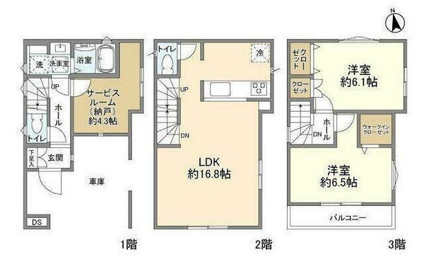 Ｋｏｌｅｔ津田沼０６｜千葉県船橋市前原西２丁目(賃貸一戸建2SLDK・--・77.00㎡)の写真 その2
