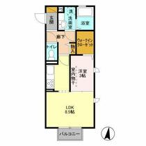 埼玉県越谷市レイクタウン６丁目（賃貸アパート1LDK・3階・33.34㎡） その2