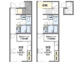レオパレスピュアザハート 104 ｜ 新潟県新潟市西区みずき野４丁目（賃貸アパート1K・1階・23.61㎡） その2