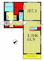 パルコラーナ 201 ｜ 千葉県流山市南流山１丁目（賃貸アパート1LDK・2階・53.21㎡） その2