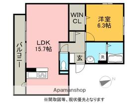 ハピネス大圦 203 ｜ 愛知県岡崎市竜美大入町２丁目（賃貸アパート1LDK・2階・51.91㎡） その2