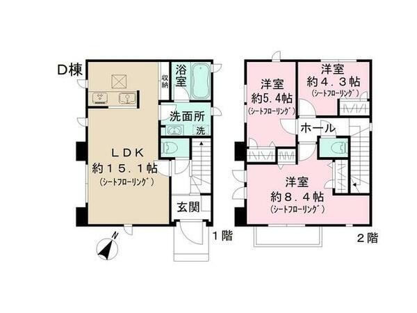 Ｌｅ　Ｄｏｍａｉｎｅ　Ｋ D｜千葉県松戸市千駄堀(賃貸一戸建3LDK・--・79.17㎡)の写真 その1