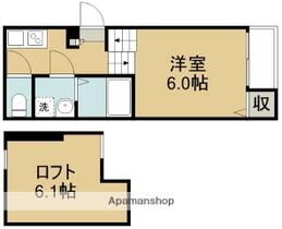 一本杉ヒルズ 201 ｜ 宮城県仙台市若林区一本杉町（賃貸アパート1K・2階・20.46㎡） その2