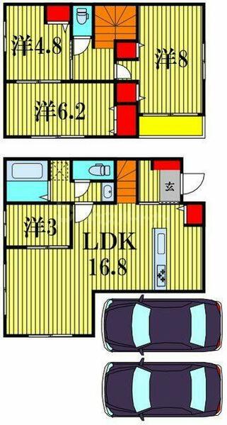 高橋貸家｜千葉県流山市大字西平井(賃貸一戸建3LDK・--・91.91㎡)の写真 その2