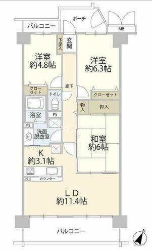 エステシティ船橋参番館_間取り_0