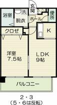 カサ・ソラーレ 403 ｜ 福岡県福岡市南区那の川１丁目（賃貸マンション1LDK・4階・38.49㎡） その3