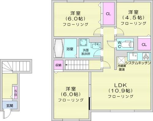 セザール山鼻_間取り_0