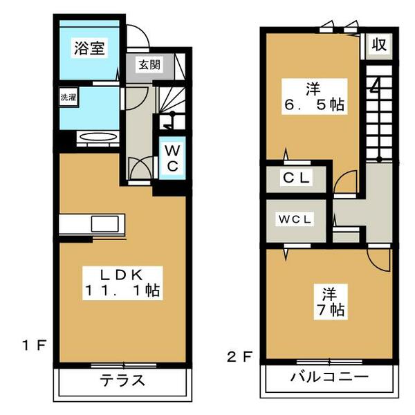 フェリーチェ 105｜東京都武蔵村山市神明３丁目(賃貸テラスハウス2LDK・--・64.25㎡)の写真 その2
