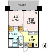 フェリーチェ梅香崎 405 ｜ 長崎県長崎市梅香崎町（賃貸マンション2K・4階・37.04㎡） その2