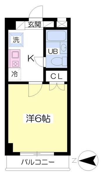 クリスタルＮ 302｜神奈川県平塚市見附町(賃貸マンション1K・3階・20.25㎡)の写真 その2