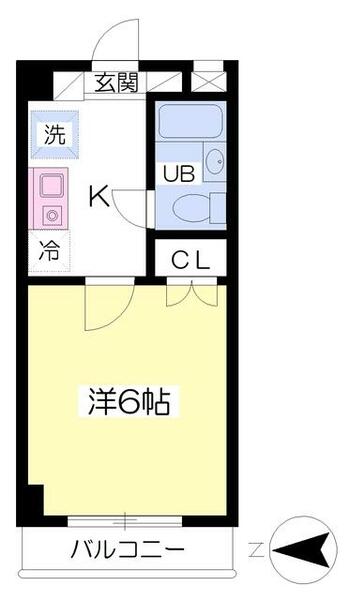 クリスタルＮ 402｜神奈川県平塚市見附町(賃貸マンション1K・4階・20.25㎡)の写真 その2