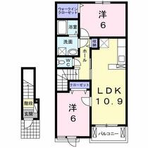 岡山県赤磐市下市（賃貸アパート2LDK・2階・57.21㎡） その2