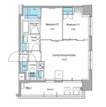 ルフォンプログレ押上ＥＡＳＴ  ｜ 東京都墨田区京島２丁目（賃貸マンション2LDK・7階・41.66㎡） その2