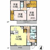 福岡県福岡市博多区諸岡３丁目（賃貸アパート3LDK・1階・80.70㎡） その2