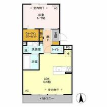 バンブーハイム 202 ｜ 群馬県太田市龍舞町（賃貸アパート1LDK・2階・48.88㎡） その2