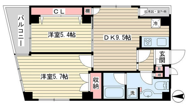 ロマネ西小山 201｜東京都品川区小山６丁目(賃貸マンション2DK・2階・47.06㎡)の写真 その2