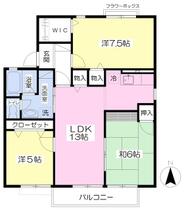 セジュール泉ヶ丘 201 ｜ 福岡県宗像市泉ヶ丘２丁目（賃貸アパート3LDK・2階・70.40㎡） その2