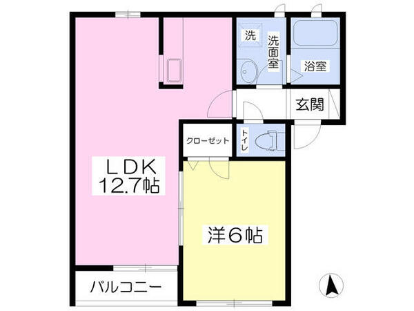 ウィステリア　フラット 102｜栃木県芳賀郡市貝町大字赤羽(賃貸アパート1LDK・1階・40.99㎡)の写真 その2