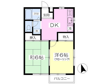 キャンディハイツＡ 202｜千葉県佐倉市上座(賃貸アパート2DK・2階・39.00㎡)の写真 その2