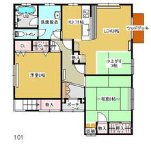 ピコハウス－Ｆ 101 ｜ 青森県弘前市大字安原１丁目（賃貸アパート2LDK・1階・80.32㎡） その1