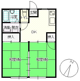 ヴィラビビアン 202｜熊本県合志市上庄(賃貸アパート2DK・2階・39.70㎡)の写真 その2
