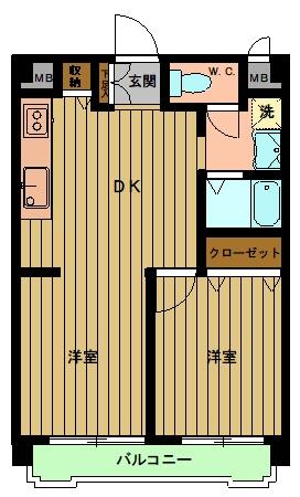 東京都目黒区柿の木坂２丁目(賃貸マンション2DK・1階・42.66㎡)の写真 その1