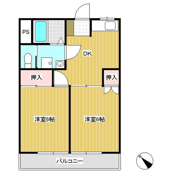 新栄ビル｜長野県佐久市新子田(賃貸マンション2DK・3階・39.00㎡)の写真 その2