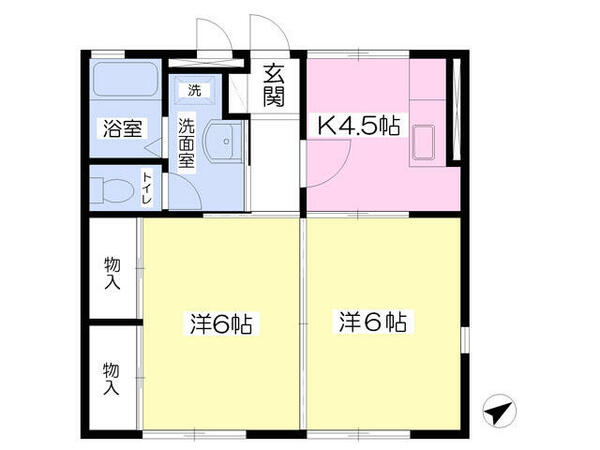 セジュール・ウエスト 101｜岩手県盛岡市盛岡駅西通２丁目(賃貸アパート2K・1階・41.15㎡)の写真 その2