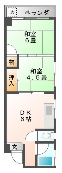 東京都江戸川区北小岩２丁目(賃貸マンション2DK・2階・36.30㎡)の写真 その2