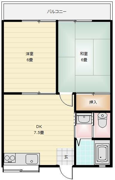 ゆうとぴあⅡ｜千葉県八街市文違(賃貸アパート2DK・2階・39.64㎡)の写真 その2