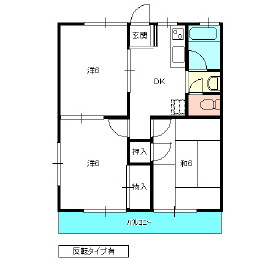 茨城県水戸市元吉田町(賃貸アパート3K・2階・46.20㎡)の写真 その1