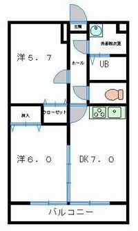 熊本県熊本市南区城南町下宮地(賃貸マンション2DK・1階・44.00㎡)の写真 その1