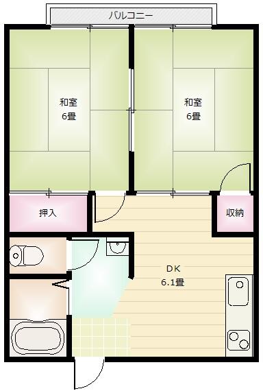 エクセルハイム｜千葉県八街市八街ほ(賃貸アパート2DK・1階・40.92㎡)の写真 その2
