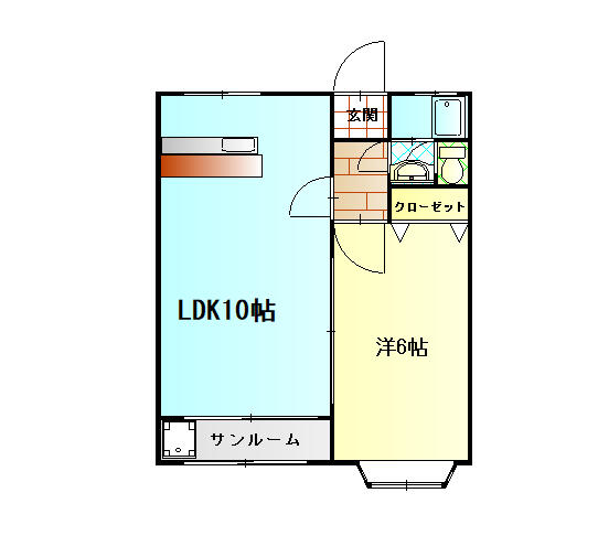 ＦグランＨＩＲＯＡＫＩ｜鹿児島県鹿屋市新川町(賃貸アパート1LDK・1階・39.10㎡)の写真 その2