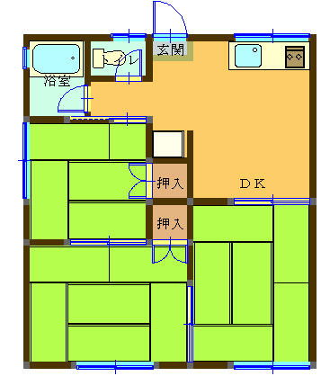 岩下アパート 202｜鹿児島県鹿児島市下伊敷３丁目(賃貸アパート3DK・2階・42.36㎡)の写真 その1