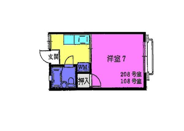 ツインヒルズ 208｜東京都小金井市中町２丁目(賃貸アパート1K・2階・20.28㎡)の写真 その1